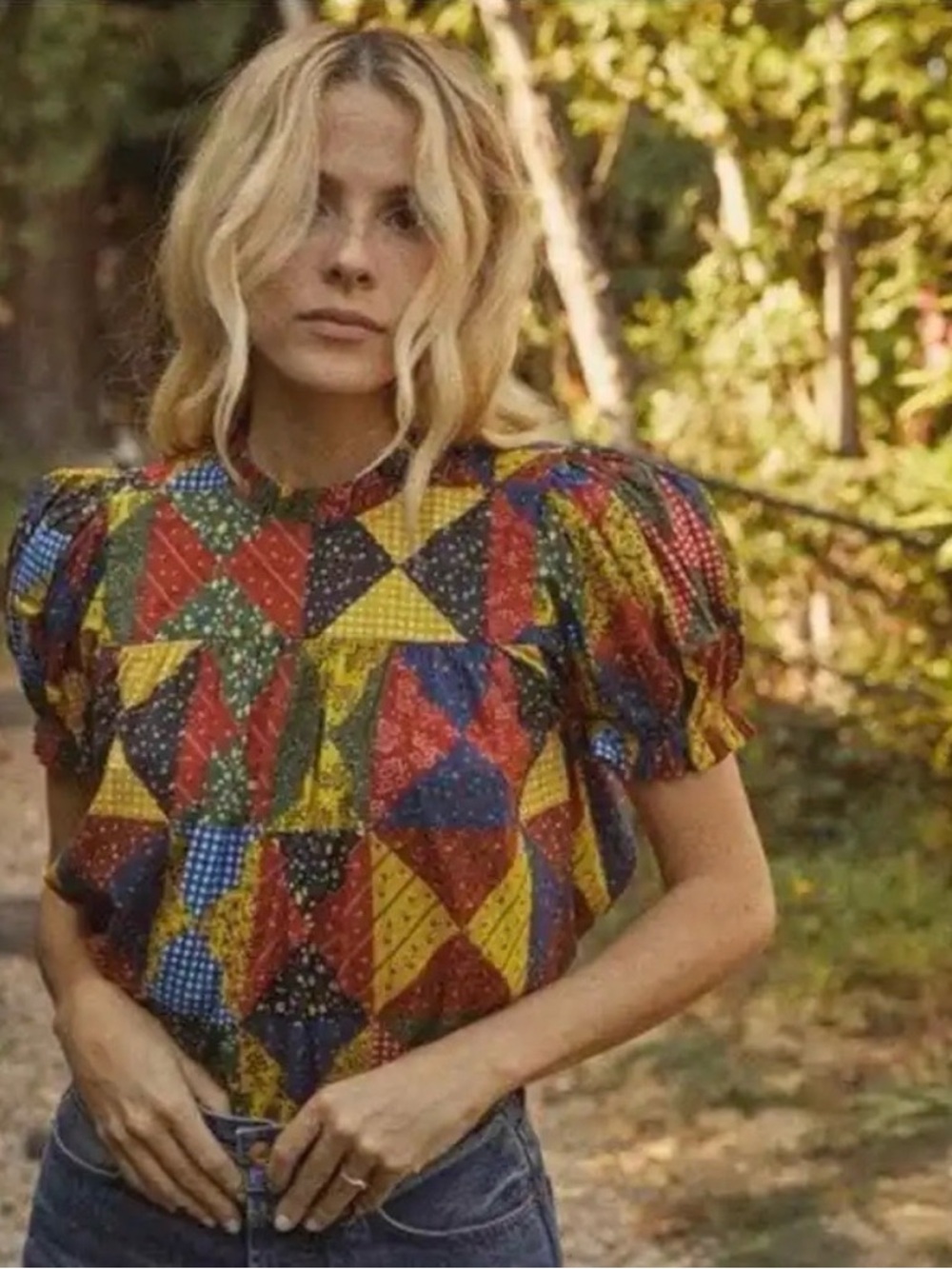 Doen Alida Countryside patchwork print top - Picture 2 of 10